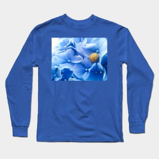 Golden Snail Blue Hydrangea Long Sleeve T-Shirt